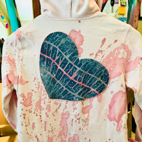 Splatter Heart Hooded Sweatshirt - Picture 2 of 2